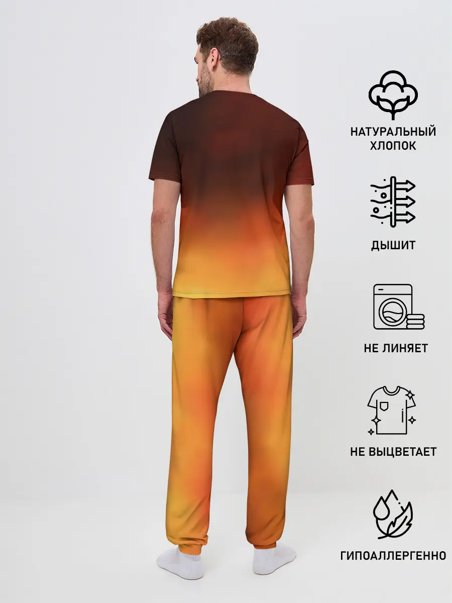 Мужская пижама с брюками / Сайтама в огне One Punch-Man