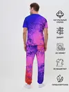 Мужская пижама с брюками / Абстрактный пурпурно-синий