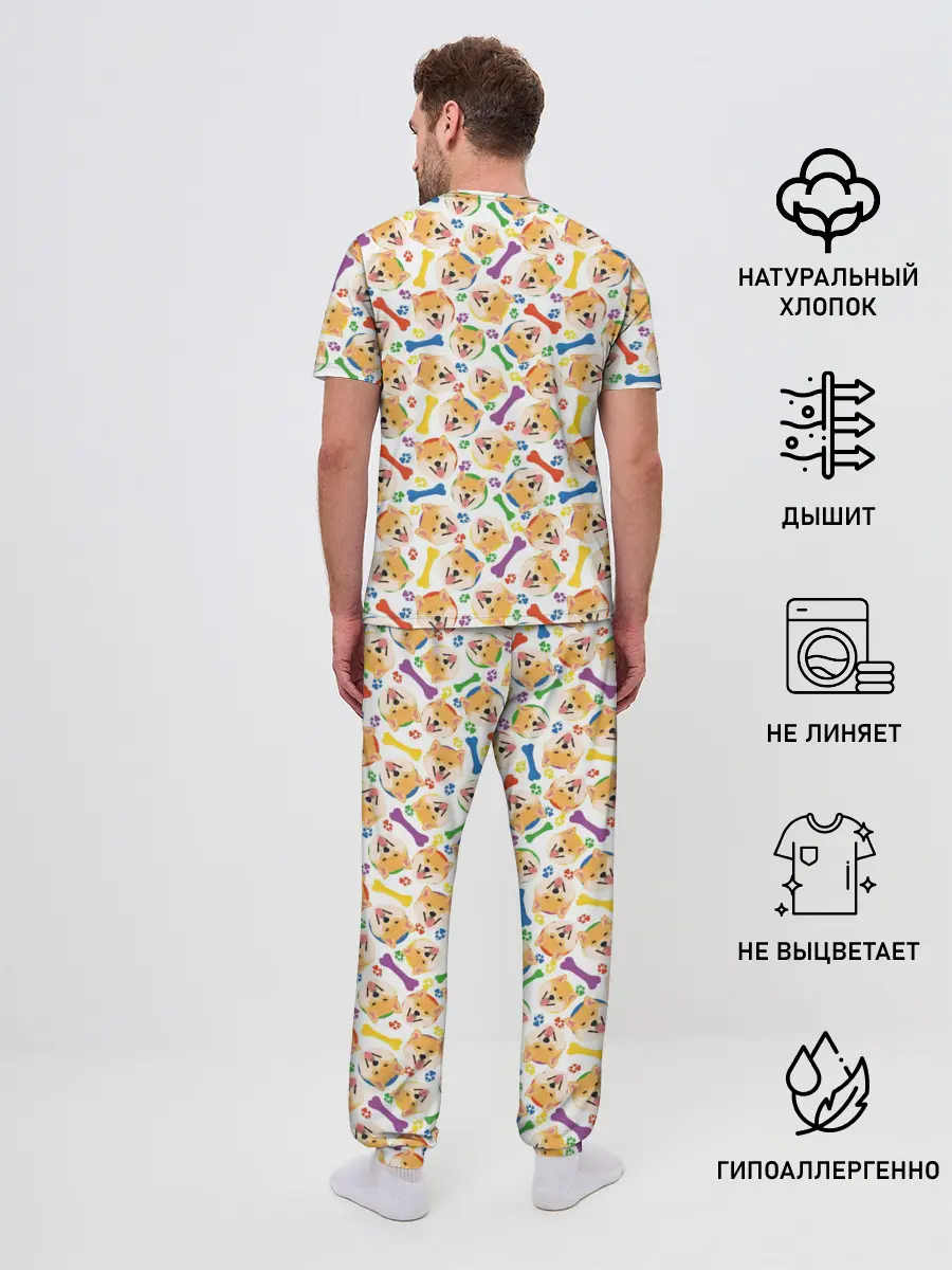 Мужская пижама с брюками / Сиба Ину