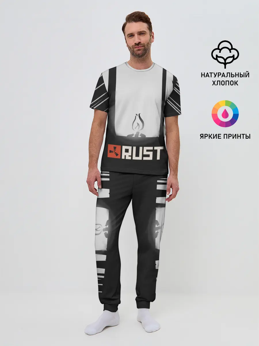 Мужская пижама с брюками / Огонёк из Раста