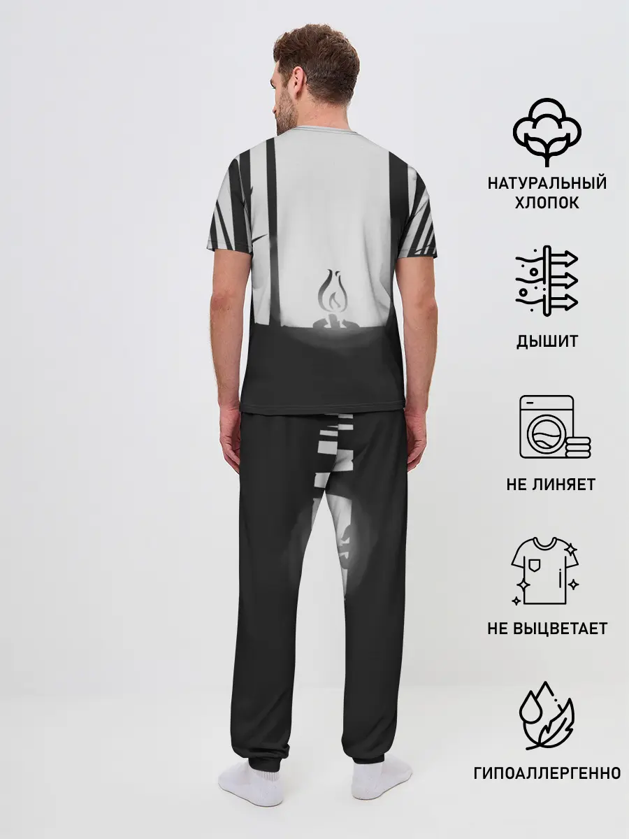 Мужская пижама с брюками / Огонёк из Раста