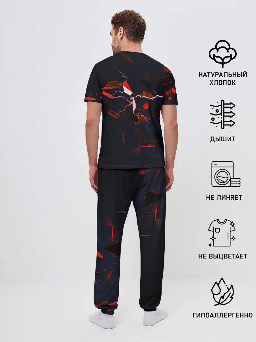 Мужская пижама с брюками / DOTA 2 | 3D плиты и молния
