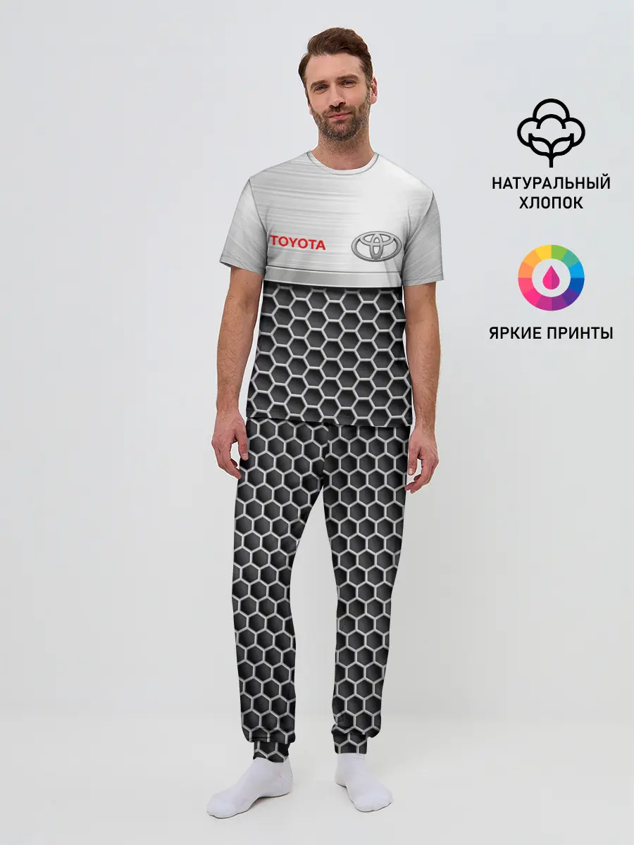 Мужская пижама с брюками / Toyota | Стальная решетка