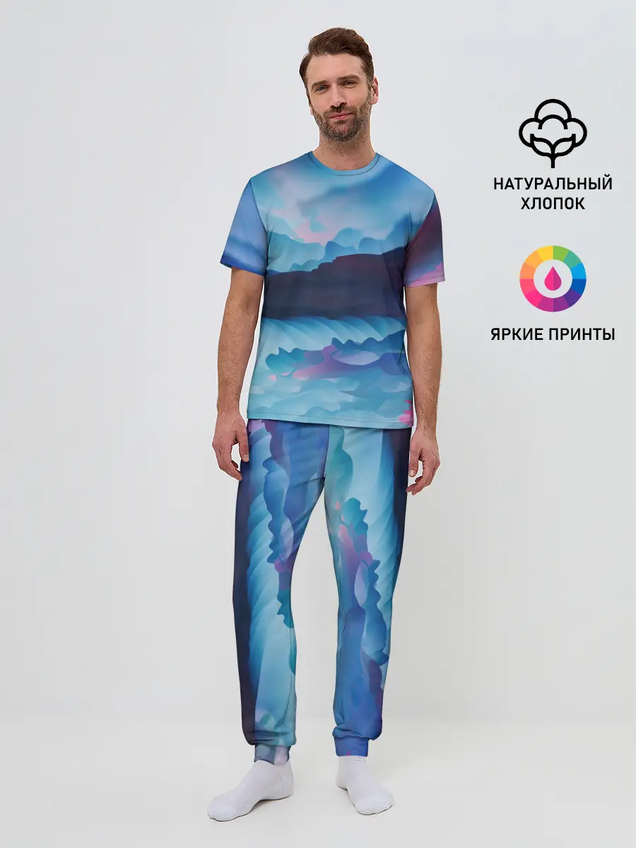 Мужская пижама с брюками / Грозовые мазки