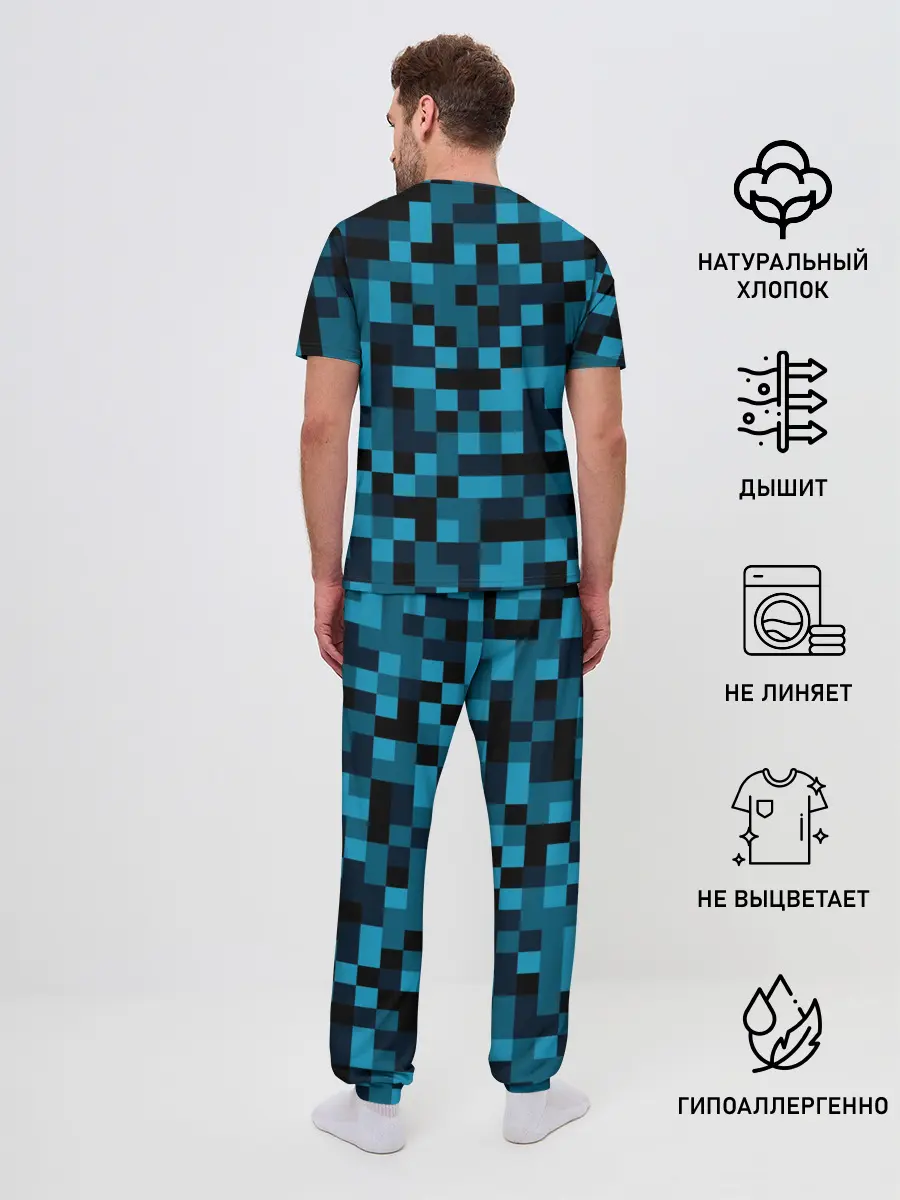 Мужская пижама с брюками / Minecraft, Пиксели