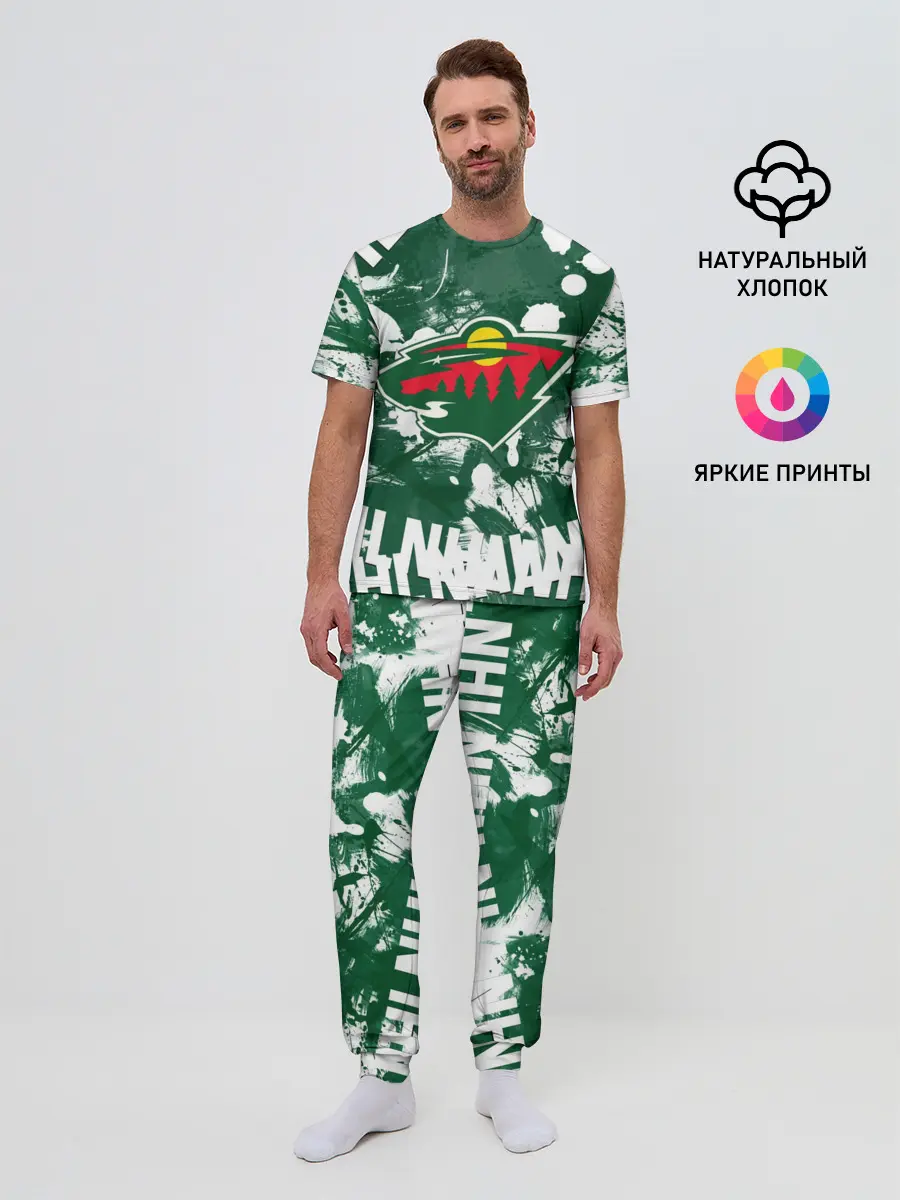 Мужская пижама с брюками / Minnesota Wild, Миннесота Уайлд