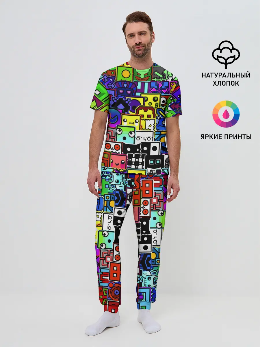 Мужская пижама с брюками / GEOMETRY DASH ВСЕ СКИНЫ