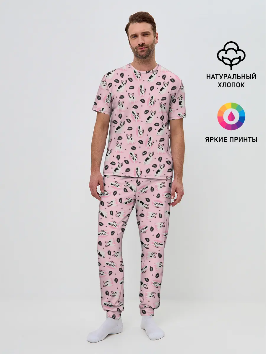 Мужская пижама с брюками / Бульдог Французский