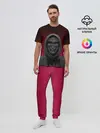 Мужская пижама с брюками / Распорядитель игры на черно розовом фоне