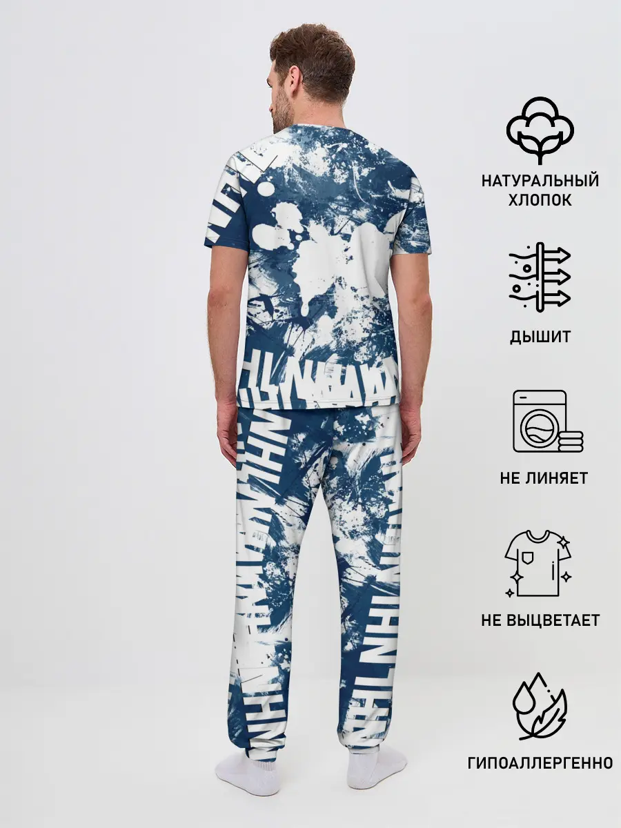 Мужская пижама с брюками / Коламбус Блю Джекетс, Columbus Blue Jackets