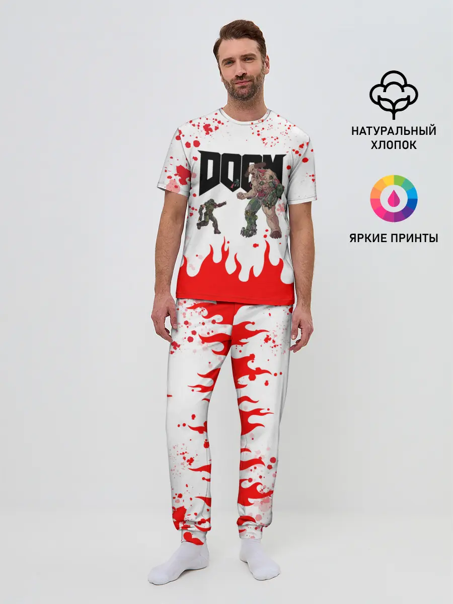 Мужская пижама с брюками / Doomguy vs Cyberdemon