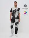 Мужская пижама с брюками / ИНЬ ЯНЬ ВОЛКИ ЧЁРНО БЕЛЫЙ