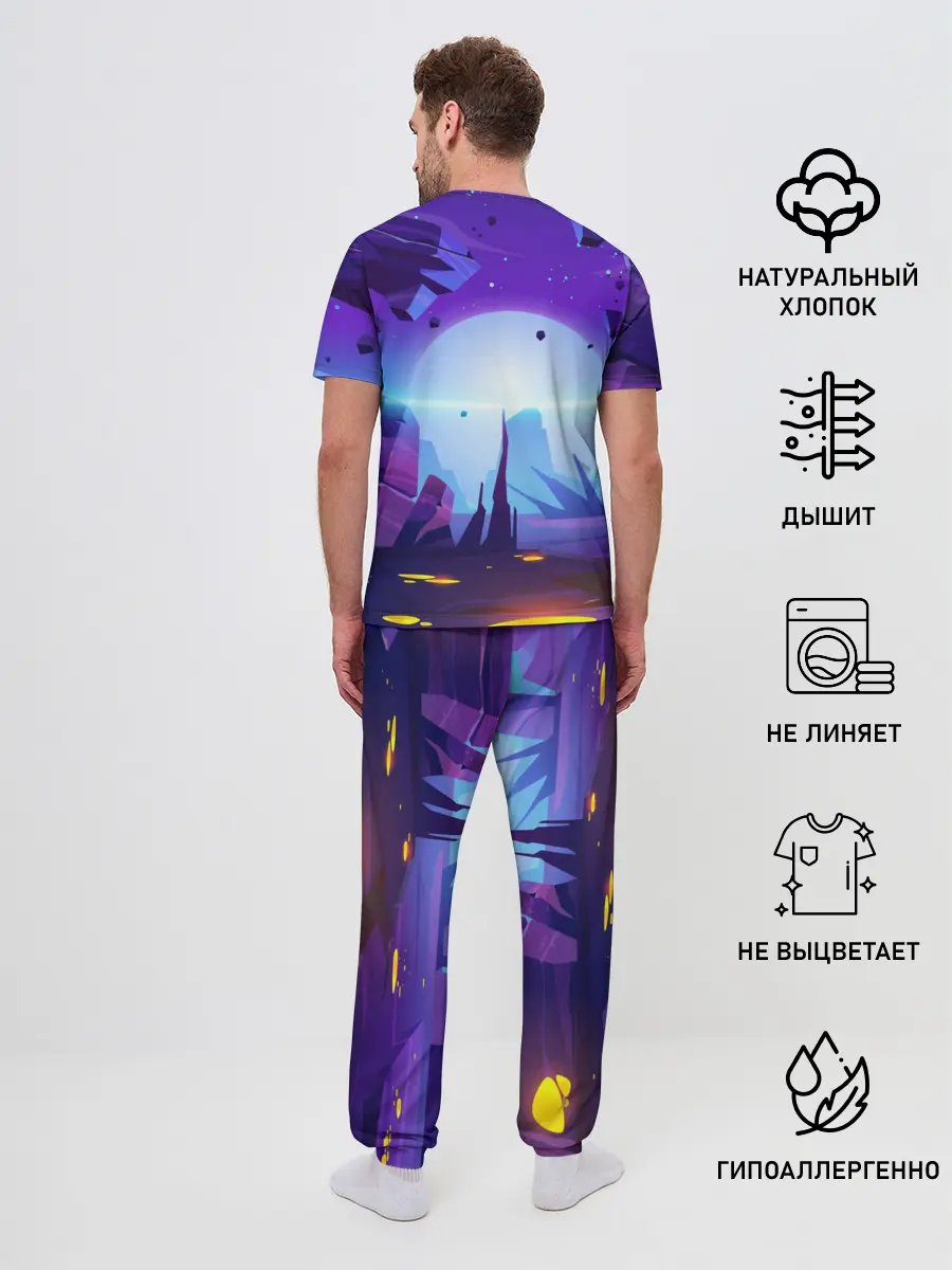 Мужская пижама с брюками / Minecraft на коне!