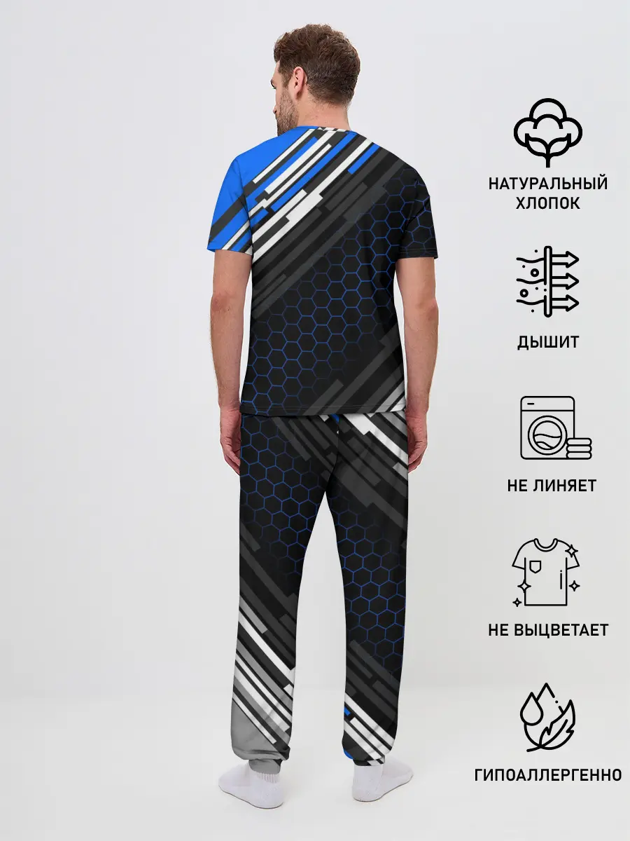 Мужская пижама с брюками / TOYOTA SPORT / ЛИНИИ / LINES