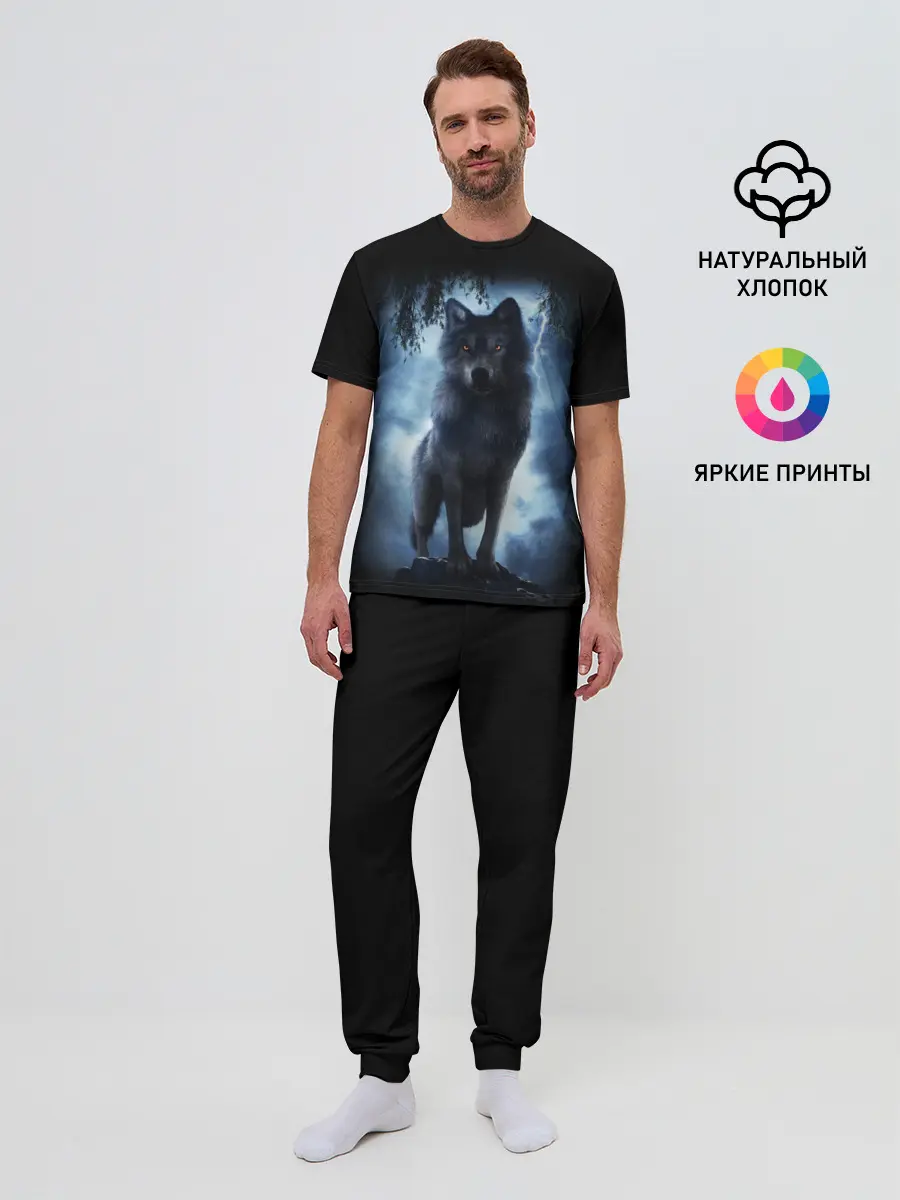 Мужская пижама с брюками / ВОЛК БРОДЯГА