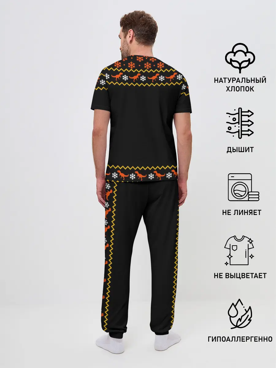 Мужская пижама с брюками / Шампанозавр