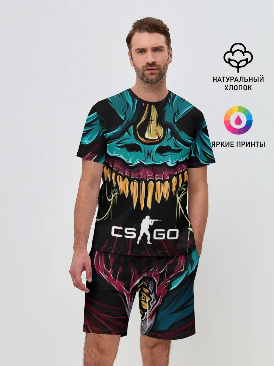Мужской костюм с шортами / CS GO hyper beast skin