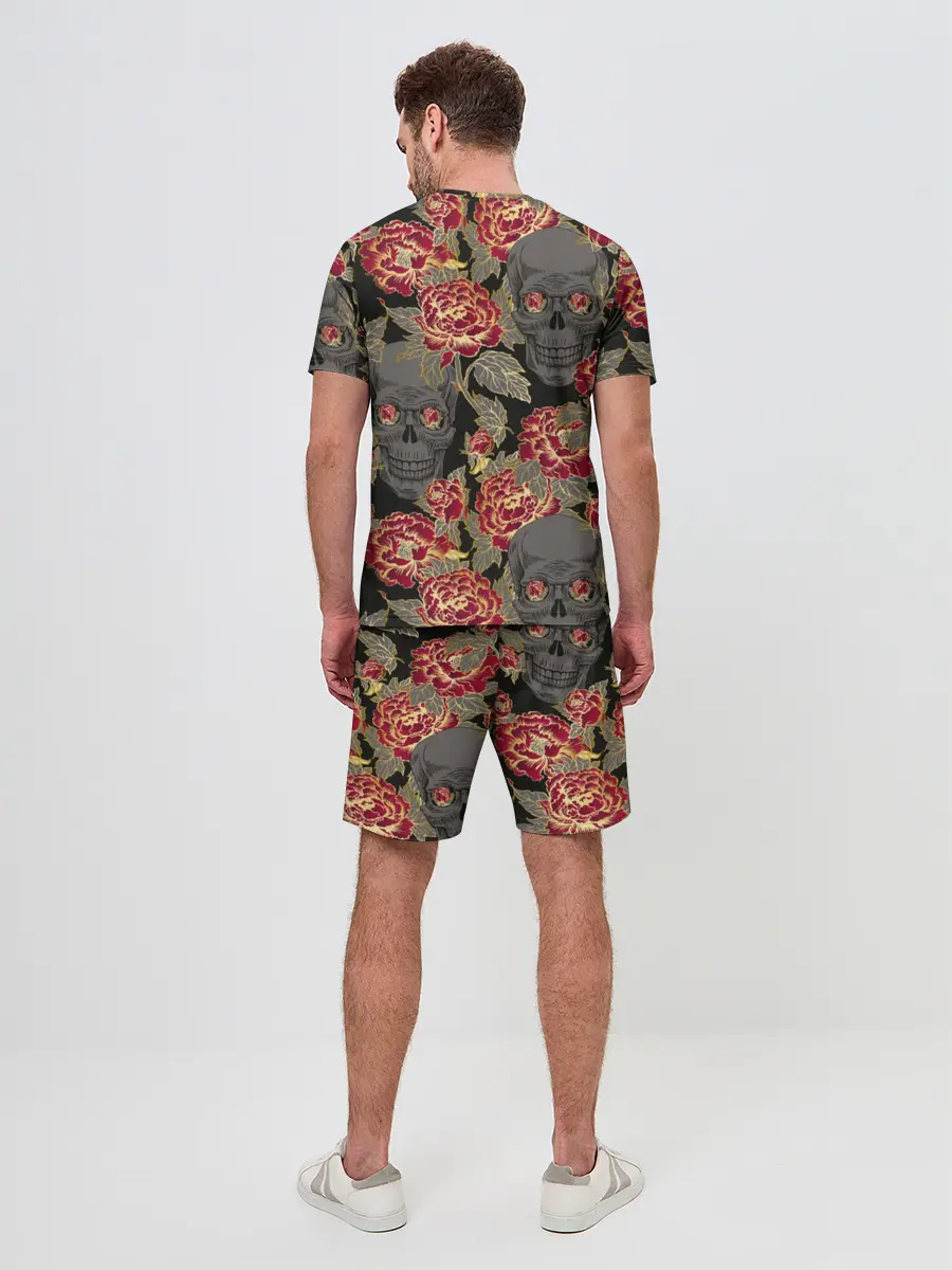 Мужской костюм с шортами / Черепа и розы