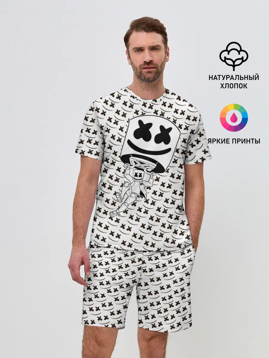 Мужской костюм с шортами / Fortnite Marshmello