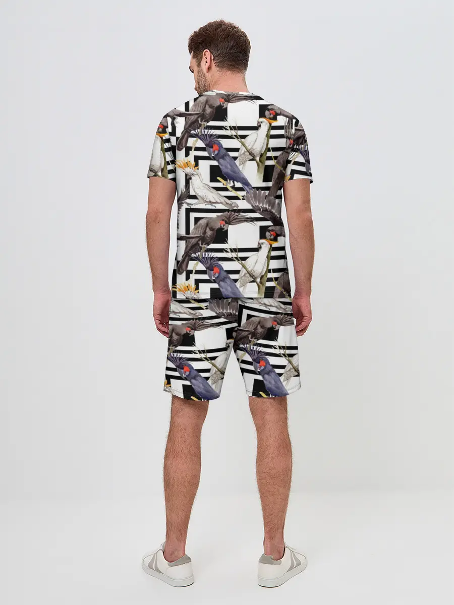 Мужской костюм с шортами / Попугаи какаду