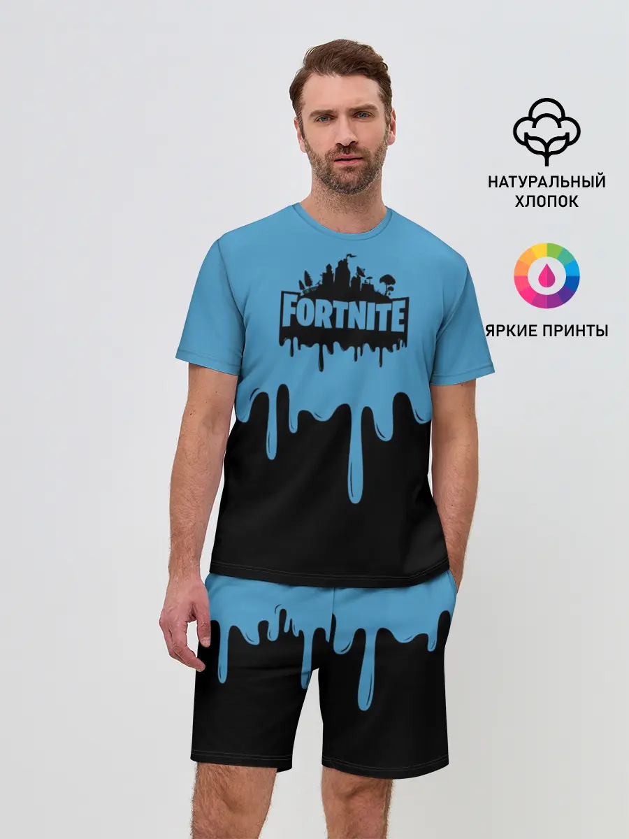 Мужской костюм с шортами / FORTNITE - Black&Blue