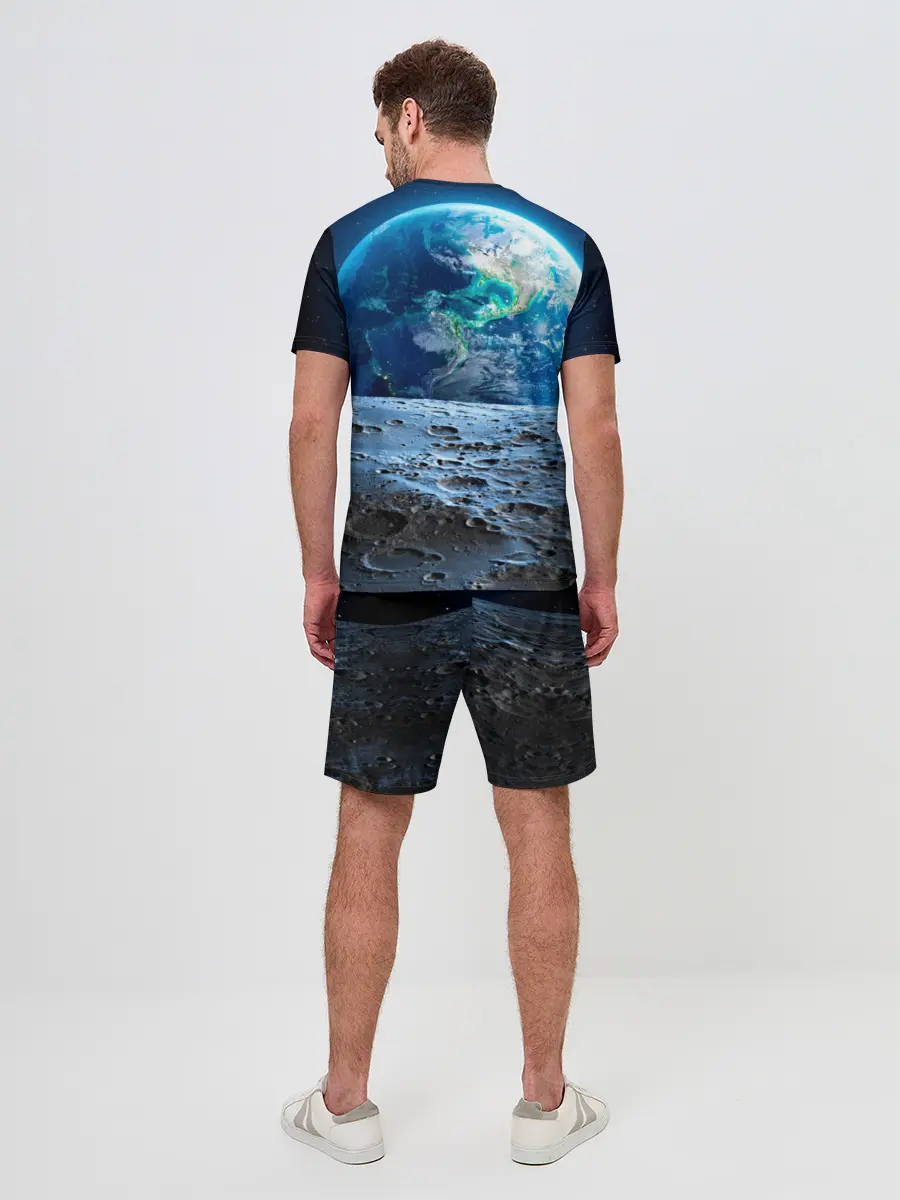 Мужской костюм с шортами / Кот на луне