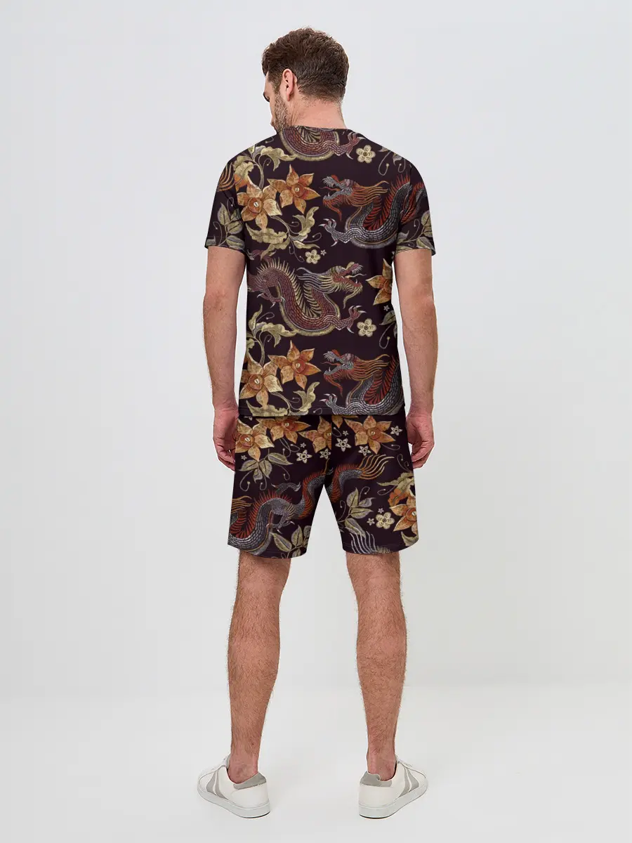 Мужской костюм с шортами / Японские драконы