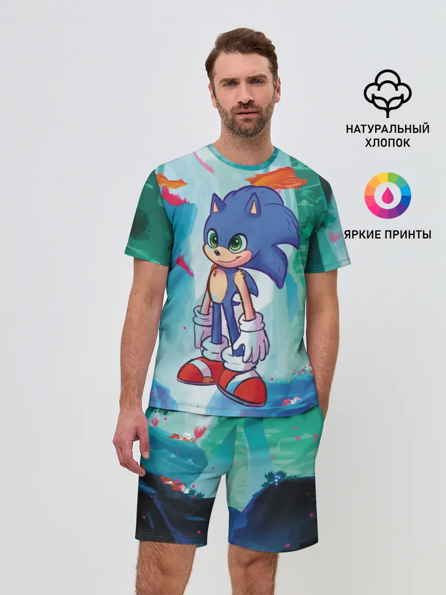 Мужской костюм с шортами / Ежик Соник