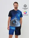 Мужской костюм с шортами / Сердитый кот в космосе