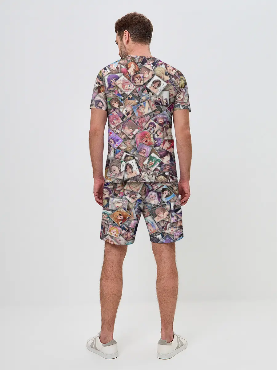 Мужской костюм с шортами / Ахегао цвет