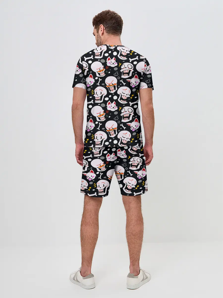 Мужской костюм с шортами / Черепа и Котики