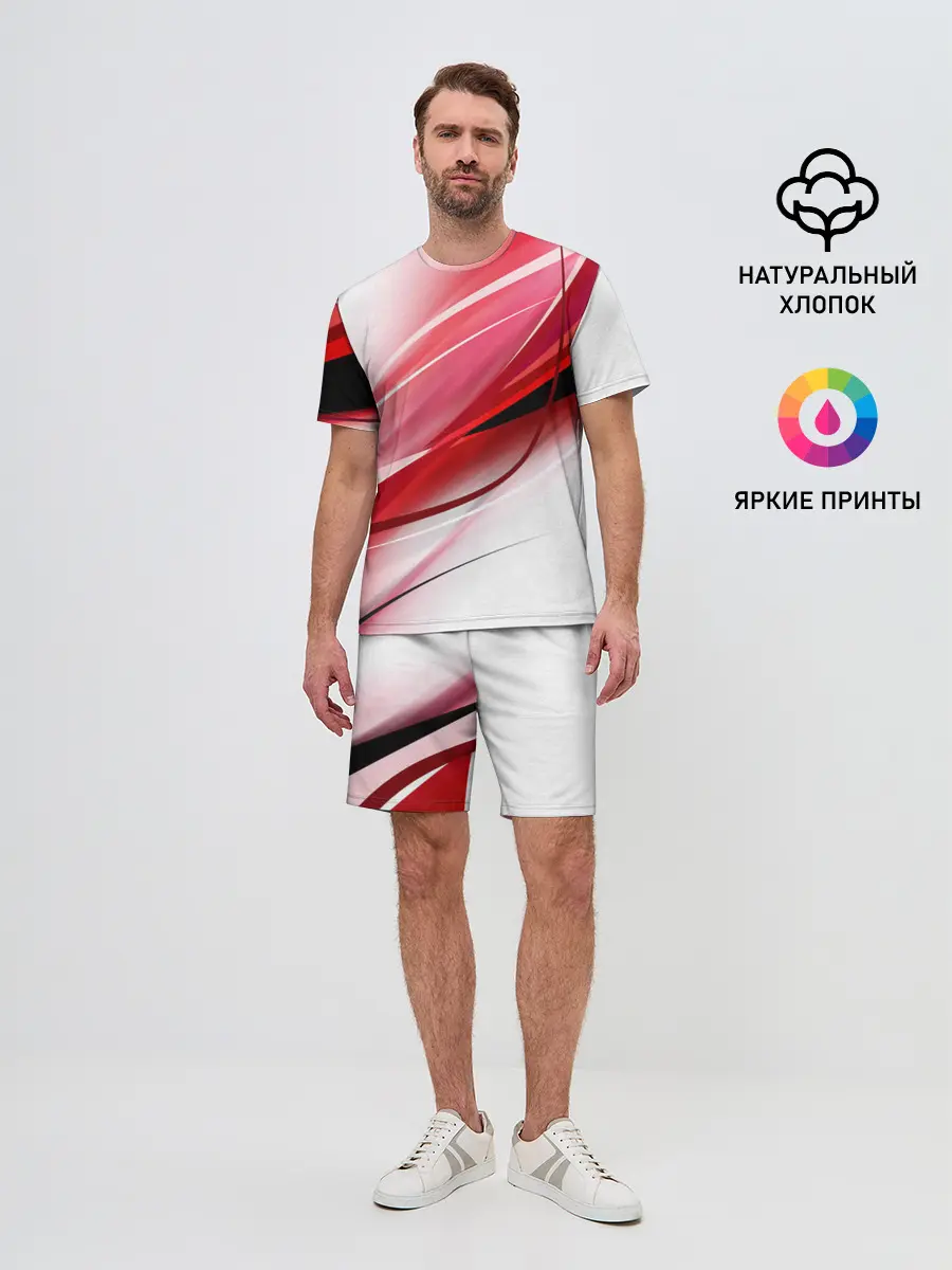 Мужской костюм с шортами / Красная линия