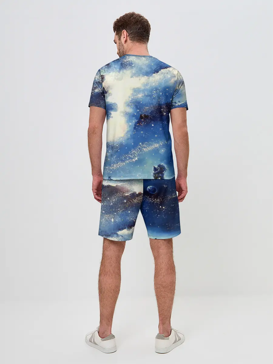 Мужской костюм с шортами / Ёжик в космосе