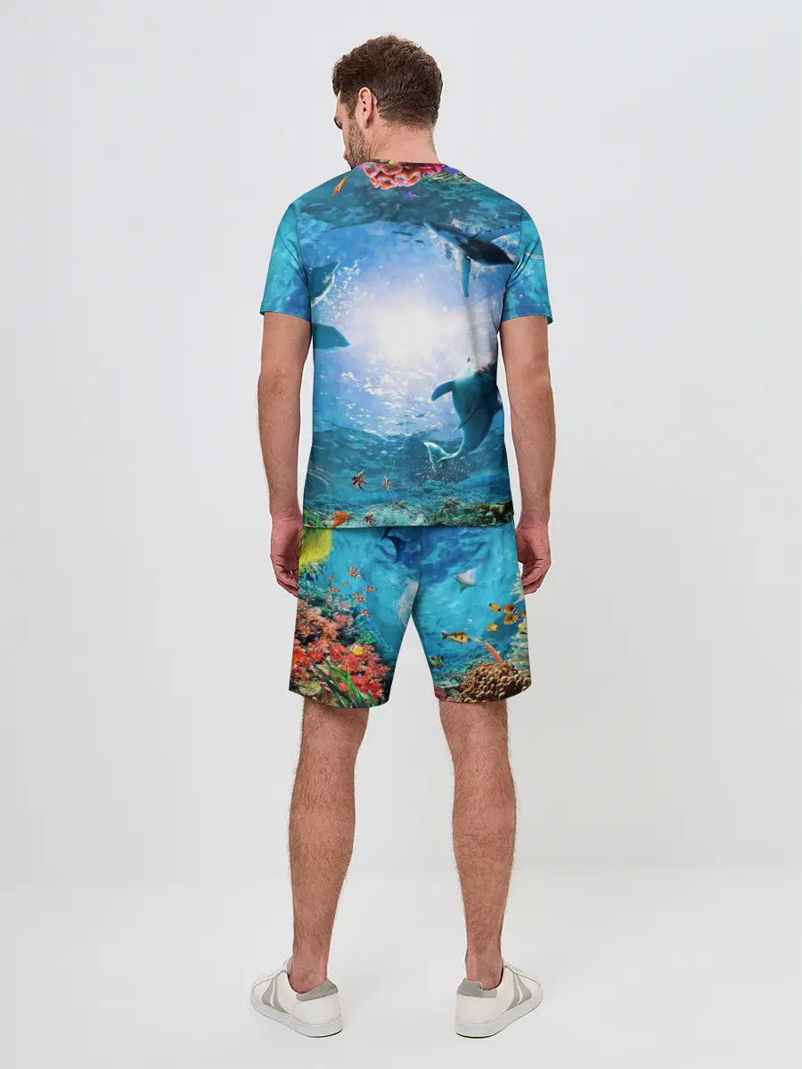 Мужской костюм с шортами / Дельфины