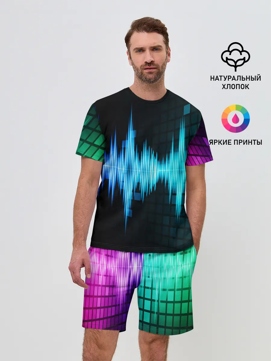 Мужской костюм с шортами / neon music