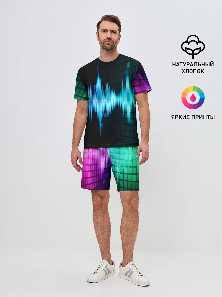Мужской костюм с шортами / neon music