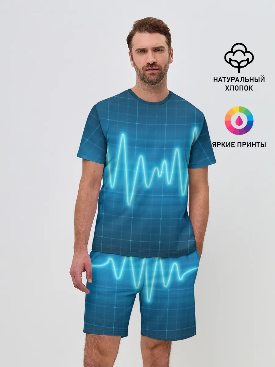 Мужской костюм с шортами / music line