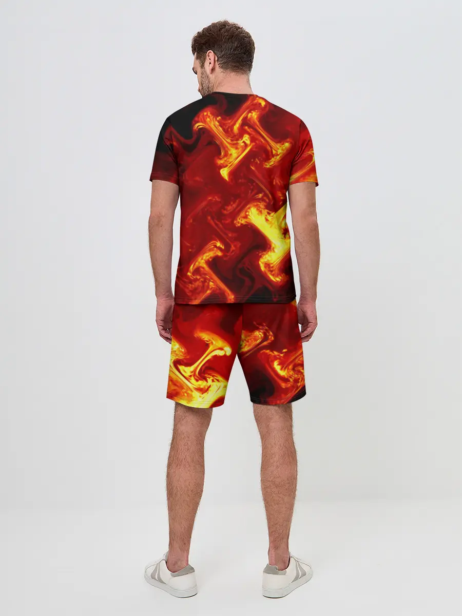 Мужской костюм с шортами / Огненная лава