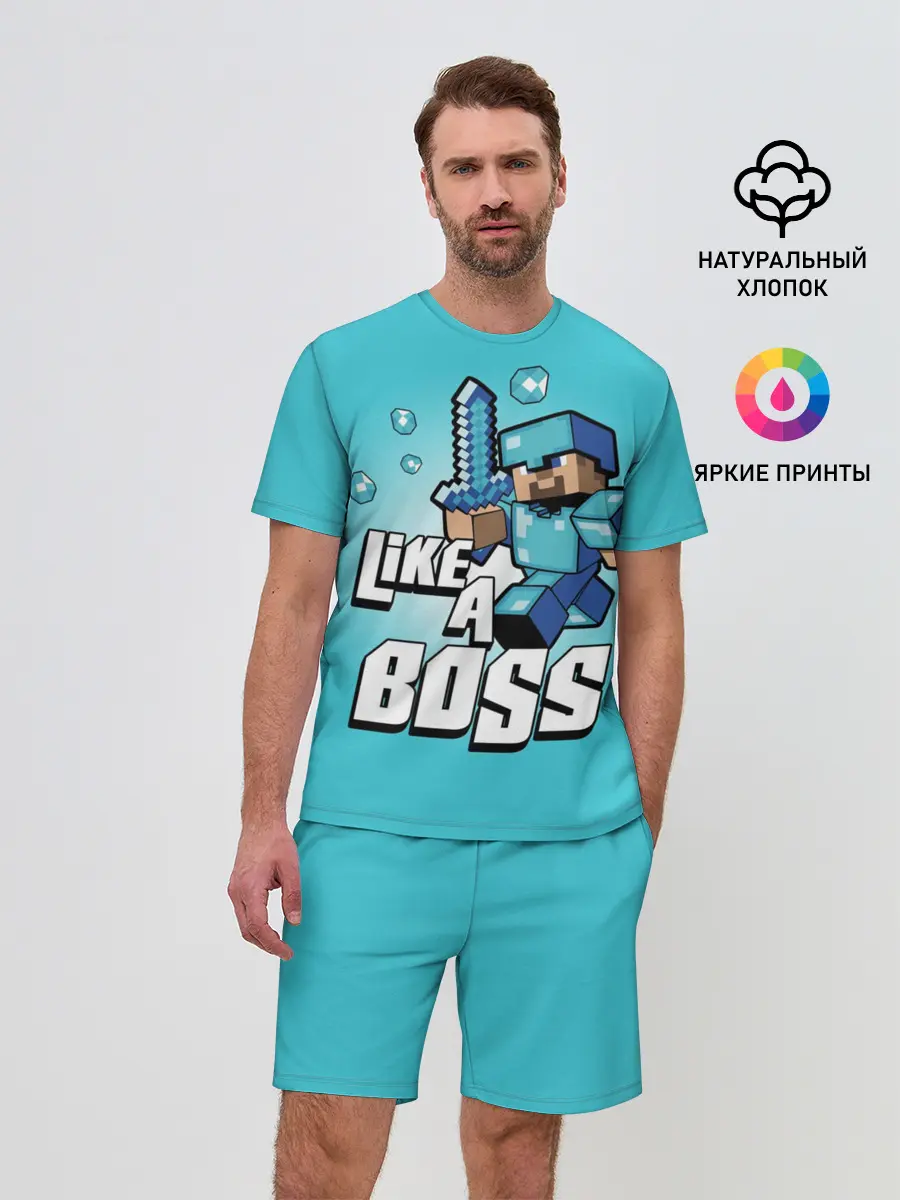 Мужской костюм с шортами / Майнкрафт