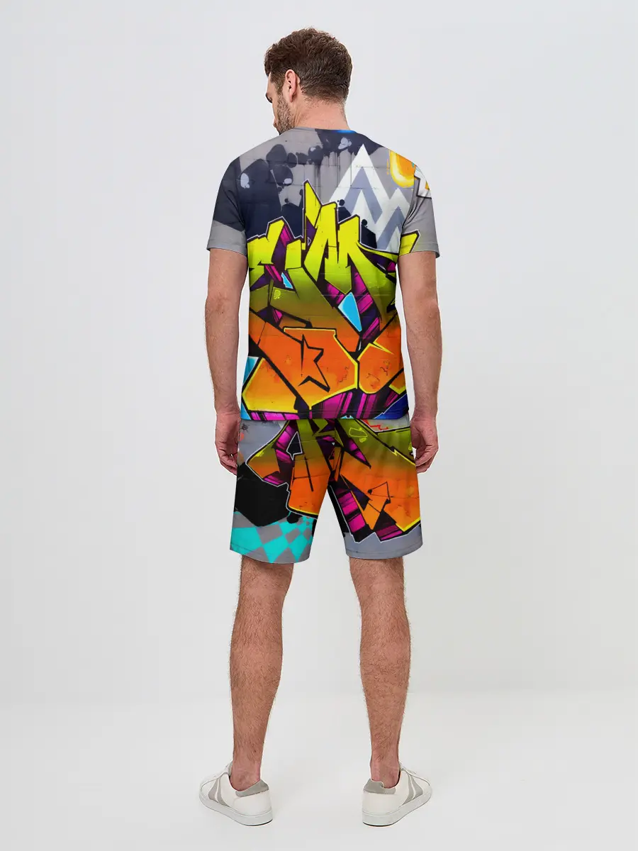 Мужской костюм с шортами / НЕОНОВОЕ ГРАФФИТИ