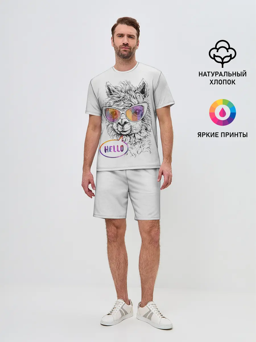 Мужской костюм с шортами / Лама