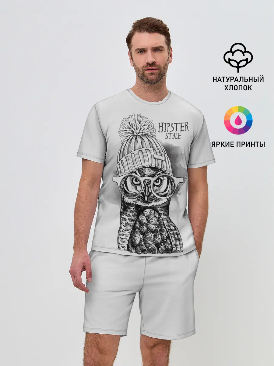 Мужской костюм с шортами / Хипстер сова