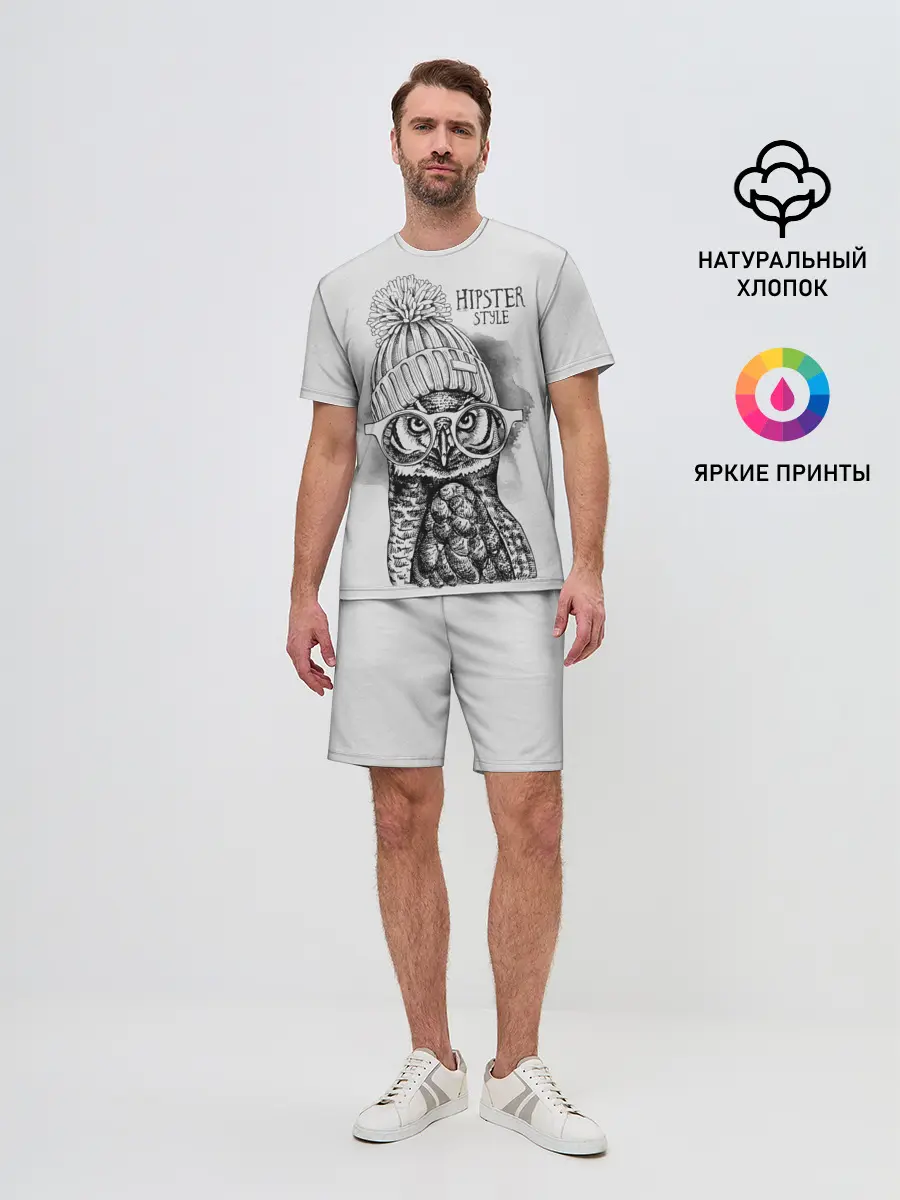 Мужской костюм с шортами / Хипстер сова