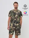 Мужской костюм с шортами / Камуфляж с черепами