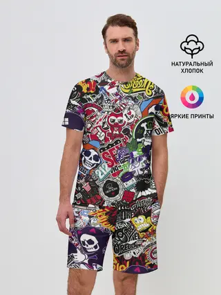 Мужской костюм с шортами / Stickerbombing New York