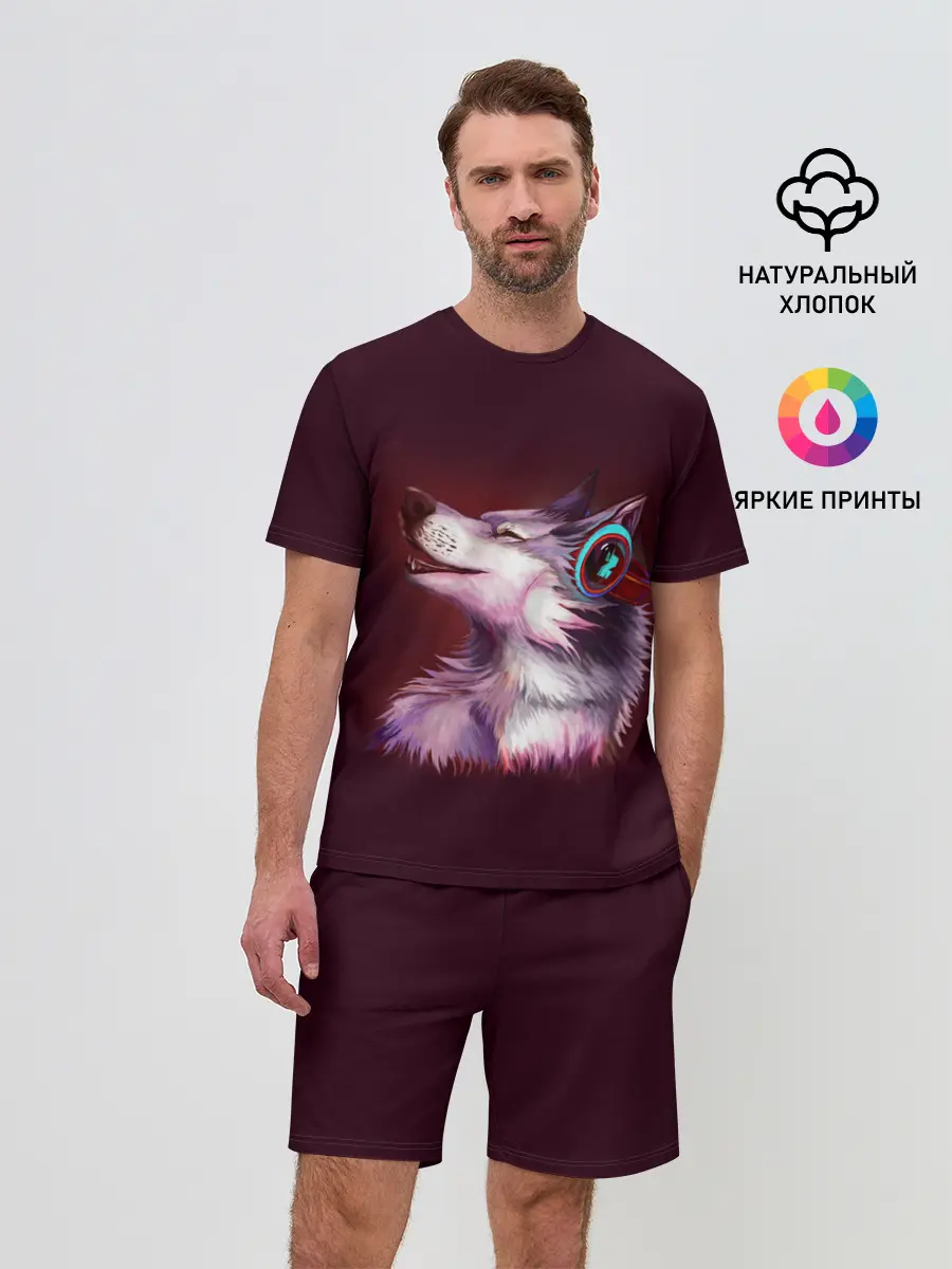 Мужской костюм с шортами / Волк