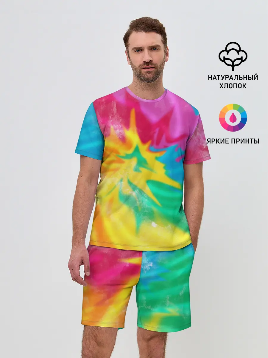 Мужской костюм с шортами / Tie-Dye