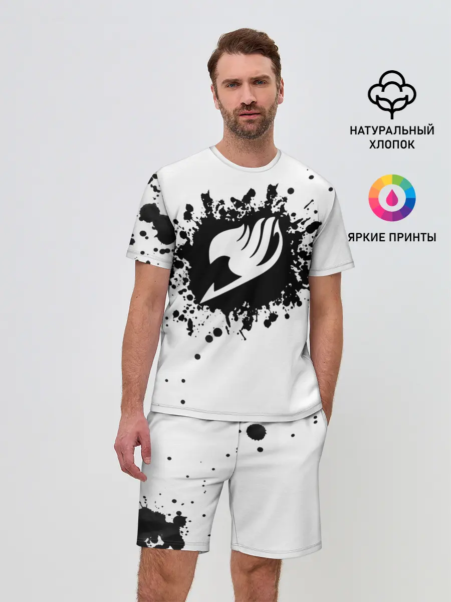 Мужской костюм с шортами / Белая эмблема Хвоста Феи