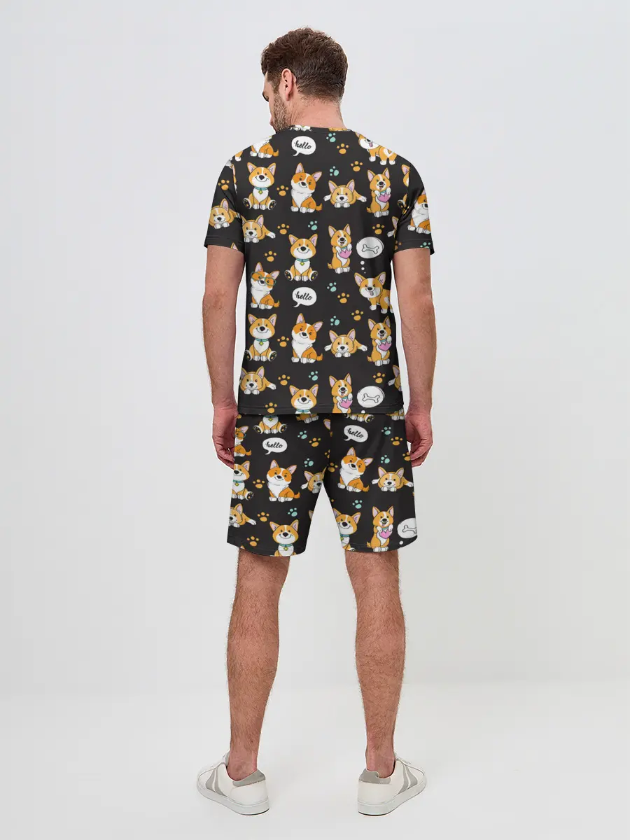 Мужской костюм с шортами / Милые пёсики