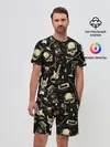 Мужской костюм с шортами / Гранж с черепами